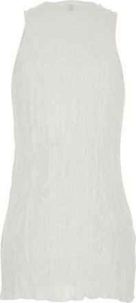 Toteme Womens Tank Top Crinkled Knit White Cotton
