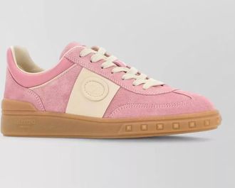 Valentino sneakers round toe suede panels rubber sole