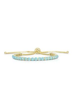 Sphera Milano Gold Vermeil Evil Eye Box Chain Bracelet in Yellow Gold at Nordstrom Rack