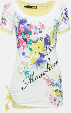Love Moschino Multicolor Floral Print Knit Inlay T-Shirt
