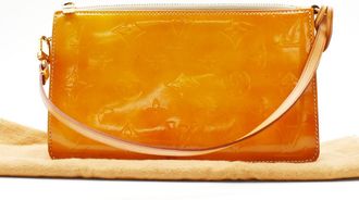 Louis Vuitton Lexington Pochette Monogram Vernis Beige Patent_Leather Bag (Pre-Owned)