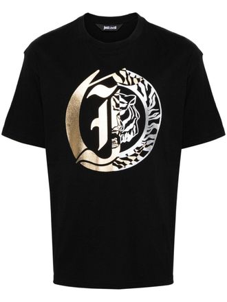 Just Cavalli logo-print cotton T-shirt - Black