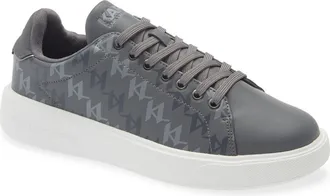 Karl Lagerfeld Side Logo Grid Low Top Sneaker in Grey at Nordstrom Rack, Size 8.5