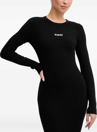 Guess Co Abito lungo a coste - Nero