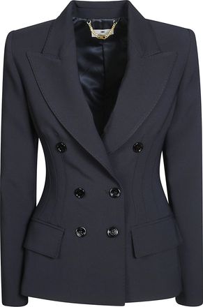 Elisabetta Franchi Chain Detail Double-Breasted Tailored Blazer