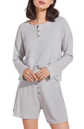 Eberjey Cozy Waffle Short Pajamas in Grey Stone at Nordstrom, Size X-Small