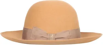 Borsalino Brown Eleonora Logo Bowler Hat