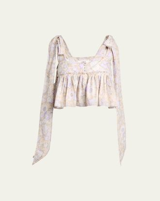 Chlo&eacute; Painted Flowers Cotton Top
