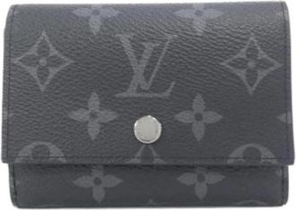 Louis Vuitton Pre-owned Monogram Eclipse Tri-fold Portemonnee - Dames - Vintage Accessoires - Zwart - ONE Size - Vintage