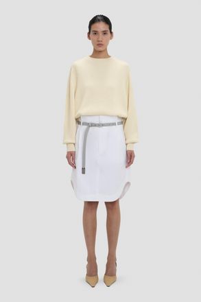 Victoria Beckham Cargo Skirt In Optic White 10