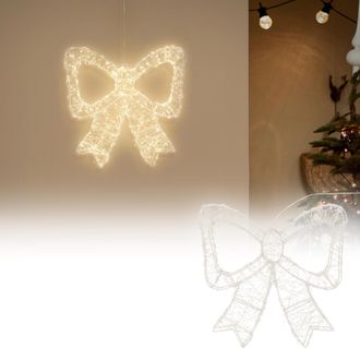 ECD Germany Ecd Germany Lazo Luminoso Navide&ntilde;o Led Con Luz Blanca C&aacute;lida Y Temporizador