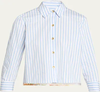 L'agence Fawn Beach-Print Shirt