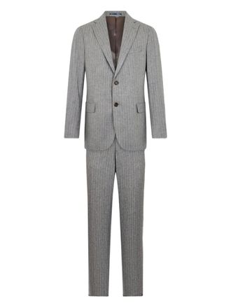 Brooks Brothers stripe-pattern wool suit - Grey