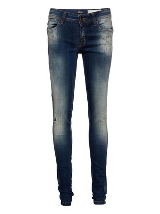 Cavalli distressed embroidered jeans - Blue