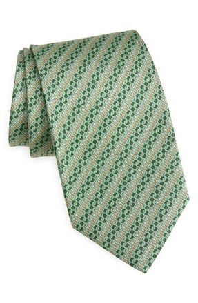 Ferragamo Gancini Print Silk Tie in F. Verde at Nordstrom
