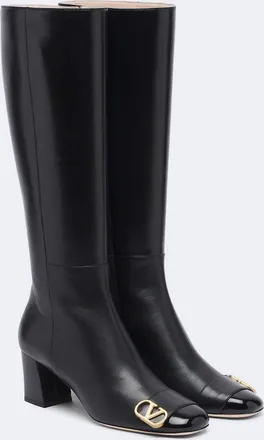 Valentino Garavani Veeside VLogo leather knee-high boots