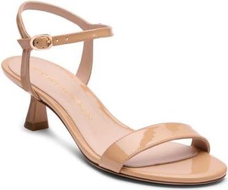 Stuart Weitzman Minimalist 50 Sandal in Adobe Patent at Nordstrom, Size 6.5