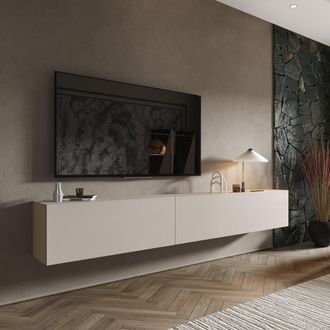 Dmora Parete Gava, Mueble De Sala Modular, 2 Estantes, Apertura Abatible, Beige