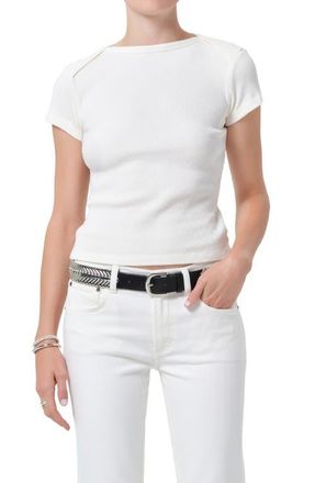 Citizens Of Humanity Waffle Knit Cotton Baby Tee in Pashmina Off White at Nordstrom, Size X-Small