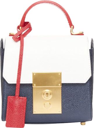 Thom Browne Mini Mrs Thom calfskin stripe detail top handle bag