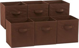 No Brand Caja De Almacenamiento Plegable, Caja De Almacenamiento De Tela, Caja De Almacenamiento Con Asa, Cesta De Almacenamiento Variada, Juego De 6 Cubos De 