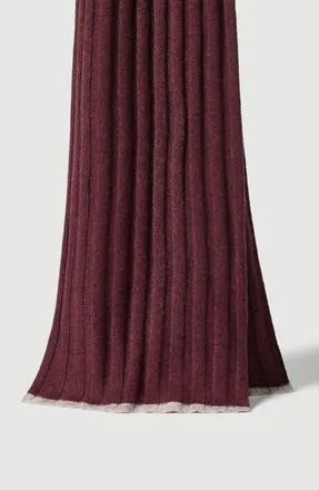 Brunello Cucinelli Cashmere rib knit scarf in Burgundy at Nordstrom