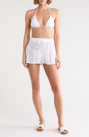 Elan Cover-Up Shorts in White at Nordstrom Rack, Size X-Large