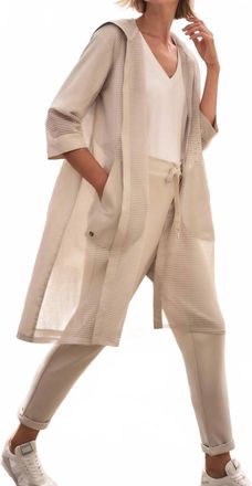 Joseph Ribkoff Hooded Mesh Cover-Up In Moonstone