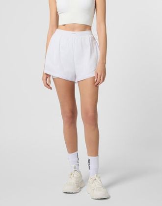 Plein Sport Reflective Nylon Shorts Women in Offwhite at Nordstrom, Size Medium