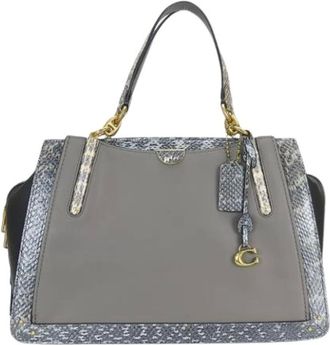 Coach Pre-owned Handbags, female, Gray, Size: ONE SIZE Pre-owned Leather Tote Bag