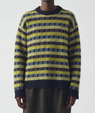 Toast Wool Blend Jacquard Sweater In Green Multi