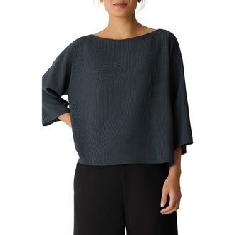 Eileen Fisher Boxy Boat Neck Top in Eucalyptus at Nordstrom, Size X-Large