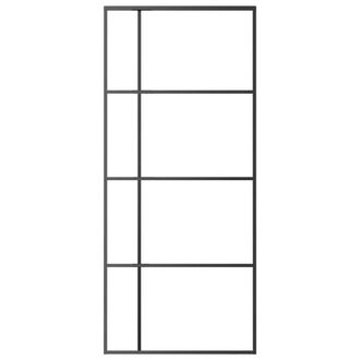Berkfield Home Sliding Door ESG Glass & Aluminium 90x205 cm Black