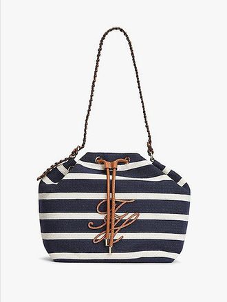 Tommy Hilfiger Bolsa bombonera de rayas con logo