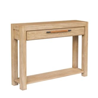 Robin des Bois Consola para comedor de madera maciza, 1 caj&oacute;n marr&oacute;n