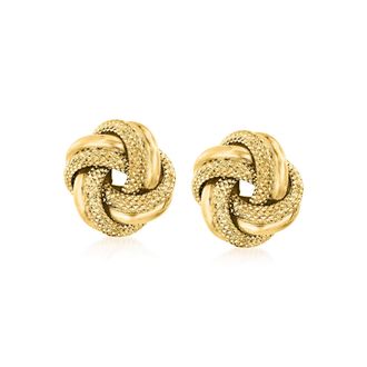 Ross-Simons Italian 18kt Yellow Gold Love Knot Earrings