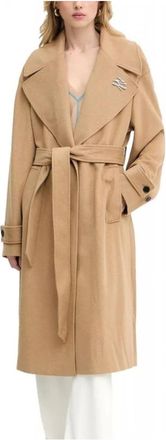 Karl Lagerfeld Zachte Wollen Jas - Dames - Jas met riem - Bruin - S - Wol - Jassen