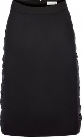 Nina Ricci Wollen midi-rok met ruches - Zwart