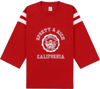 Sporty & Rich Striped Graphic Top