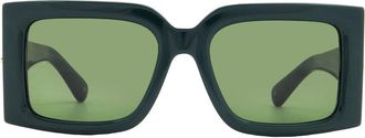 Ferragamo Green Square Ladies Sunglasses SF2032S 302 55