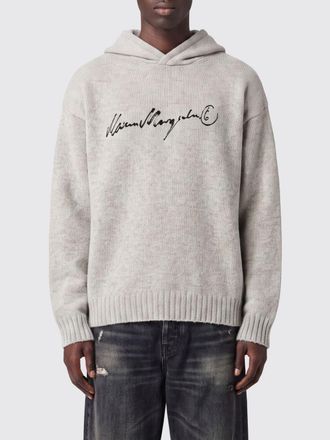 Maison Margiela Felpa in maglia con cappuccio in misto lana con logo