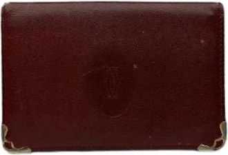 Cartier Pre-owned Leren Portemonnee - Dames - Vintage Accessoires - Rood - ONE Size - Leer - Vintage