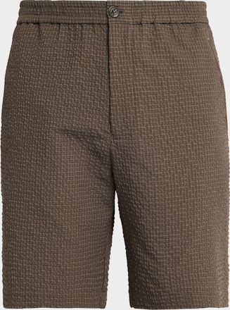 Emporio Armani Men & apos;s Geometric Textured Flat-Front Shorts