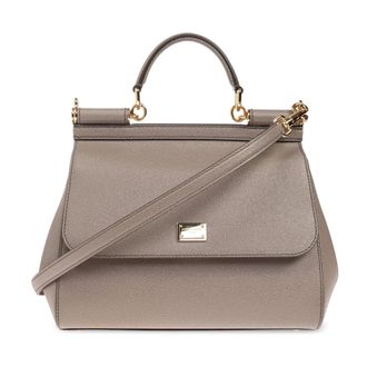Dolce & Gabbana Handbags, female, Beige, Size: ONE SIZE Large Sicily Handbag