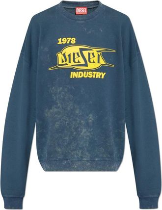 Diesel Sweatshirt S-Boxt-Q5 - Heren - Sweatshirts - Blauw - XL - Katoen - Hoodies & sweatvesten