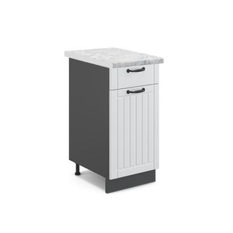 Vicco Mueble Bajo De Cocina Fame-line, Blanco Casa De Campo, 40 Cm, Et M&aacute;rmol