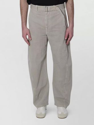 Christophe Lemaire curved leg belted denim trousers