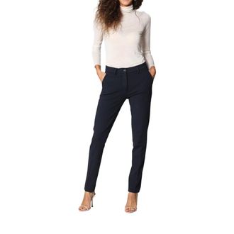 Mason's Pantalones Chinos Slim en Jersey T&eacute;cnico - Trousers - Mujer - Azul - 2XL