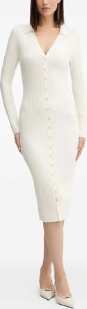 Guess Co ribbed knit midi dress - Neutrals