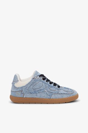 Ganni Blue 08 Denim Raw Edge Sneakers - Size 10 Cotton